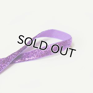 画像1: 中国製ラメ入ベロアリボン 《10mm》　パープル 【2m入】 (1)