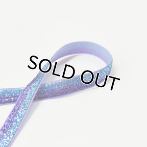 画像1: 中国製ラメ入ミックスベロアリボン 《10mm》　パープル/ライトブルーグラデーション 【2m入】 (1)