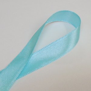 画像2: 中国製片面サテンリボン 《13mm》 ライトブルー 【2m入】 (2)