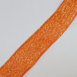 画像2: 中国製オーガンジーリボン 《20mm》　ビビッドオレンジG 【2m入】 (2)