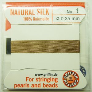 画像1: GRIFFIN BEADS CORD シルク　No.1(0.35mm)　ベージュ 【2m巻】 (1)