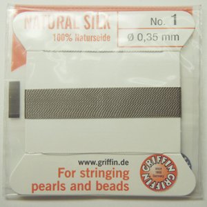 画像1: GRIFFIN BEADS CORD シルク　No.1(0.35mm)　グレー 【2m巻】 (1)