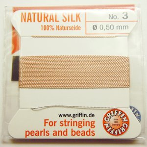 画像1: GRIFFIN BEADS CORD シルク　No.3(0.5mm)　ライトピンク 【2m巻】 (1)