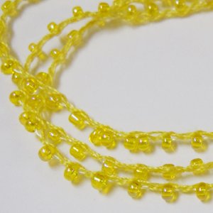 画像2: ビーズ付コード イエロー 【3mカット】 (2)