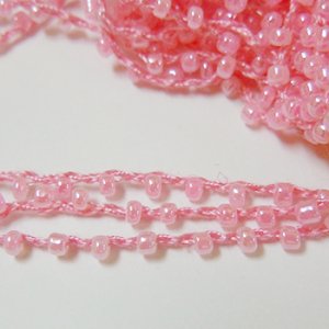 画像2: ビーズ付コード　ピンク 【3mカット】 (2)