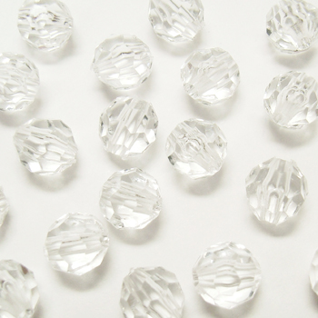 プラスチックビーズ ダイヤカット 6mm クリスタル 【20ヶ入】
